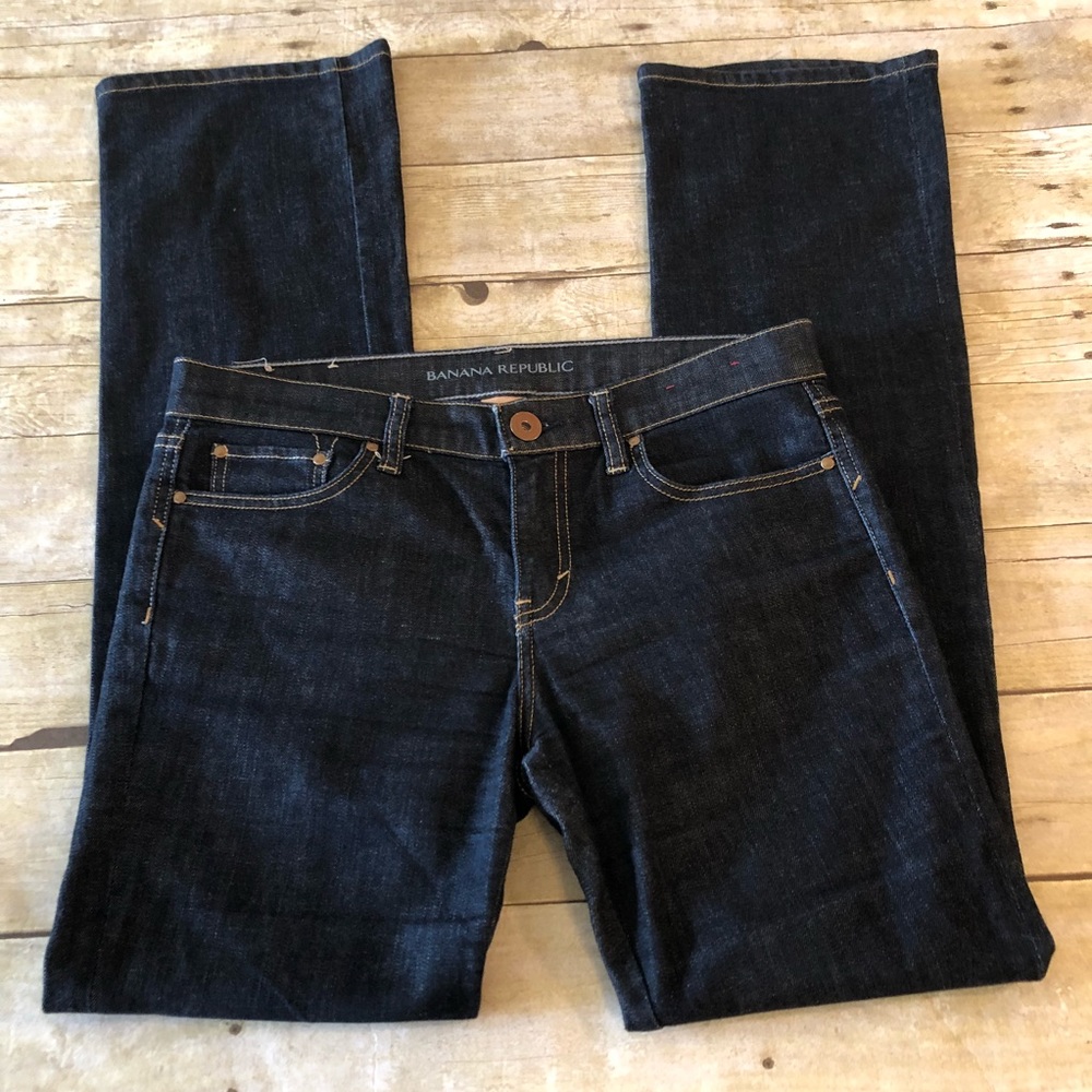 🏖 Banana Republic Dark Resin Boot Jeans 28  B10